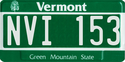 VT license plate NVI153