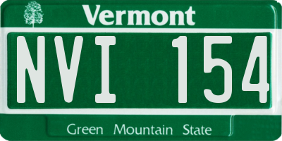 VT license plate NVI154