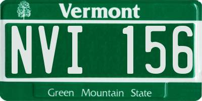 VT license plate NVI156