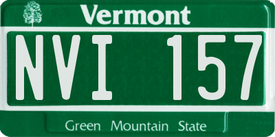 VT license plate NVI157