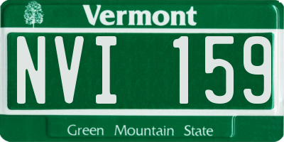 VT license plate NVI159