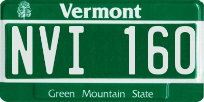 VT license plate NVI160