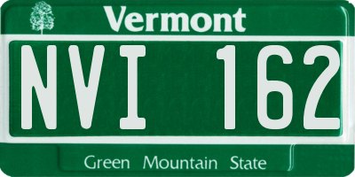 VT license plate NVI162