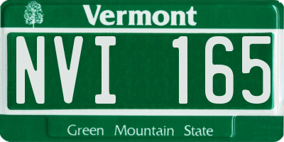 VT license plate NVI165