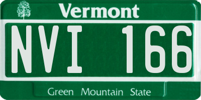 VT license plate NVI166