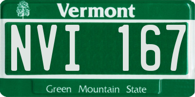 VT license plate NVI167