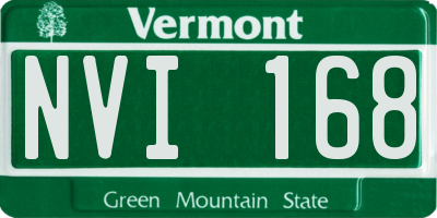 VT license plate NVI168