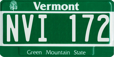 VT license plate NVI172