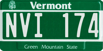 VT license plate NVI174