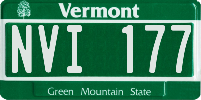 VT license plate NVI177