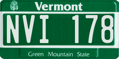 VT license plate NVI178