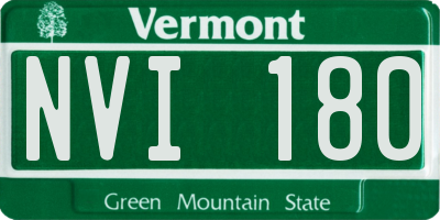 VT license plate NVI180