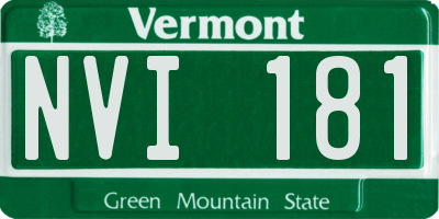 VT license plate NVI181