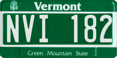 VT license plate NVI182