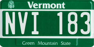 VT license plate NVI183