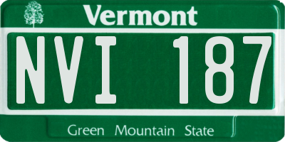 VT license plate NVI187