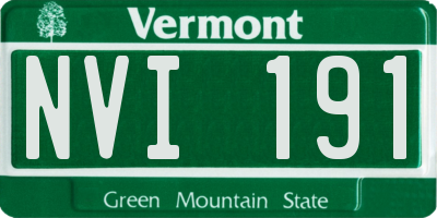 VT license plate NVI191