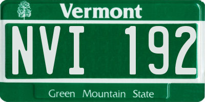 VT license plate NVI192