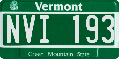VT license plate NVI193