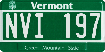 VT license plate NVI197