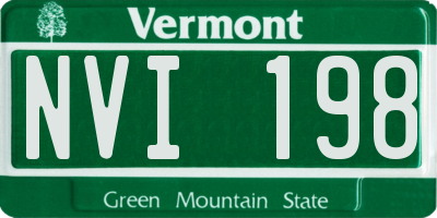 VT license plate NVI198