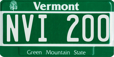 VT license plate NVI200