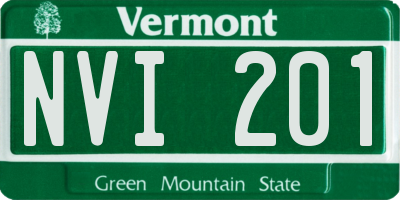 VT license plate NVI201