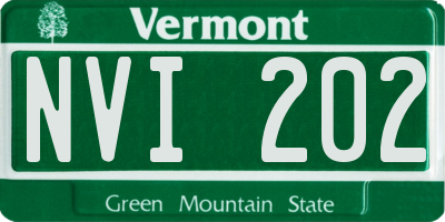 VT license plate NVI202
