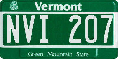 VT license plate NVI207