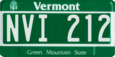 VT license plate NVI212