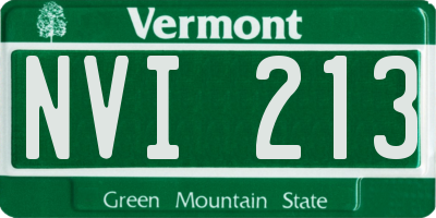 VT license plate NVI213