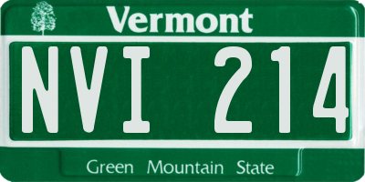 VT license plate NVI214