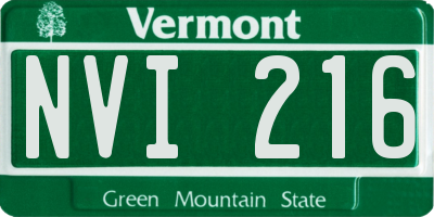 VT license plate NVI216