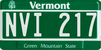 VT license plate NVI217