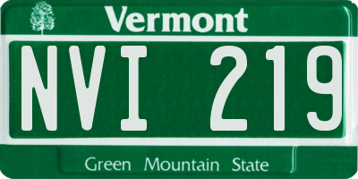 VT license plate NVI219