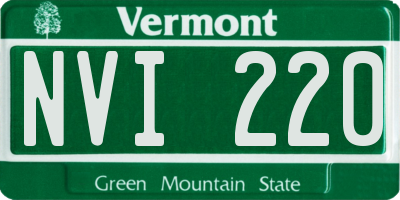 VT license plate NVI220