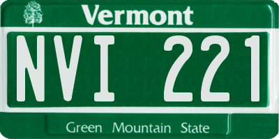 VT license plate NVI221