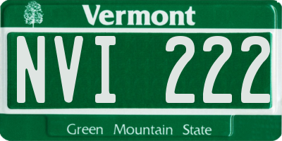 VT license plate NVI222