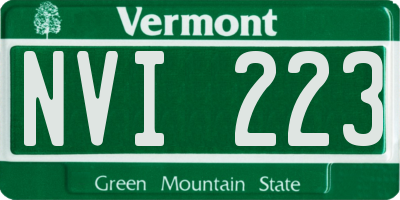 VT license plate NVI223