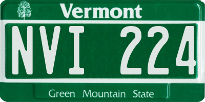 VT license plate NVI224