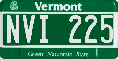 VT license plate NVI225