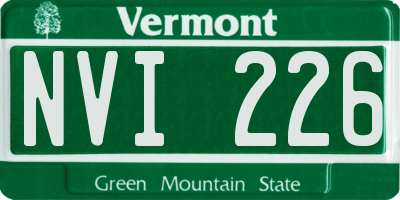 VT license plate NVI226