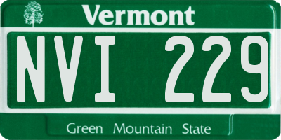 VT license plate NVI229