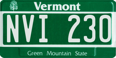 VT license plate NVI230