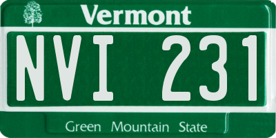 VT license plate NVI231