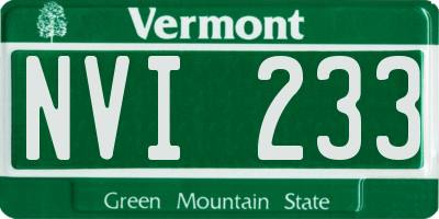 VT license plate NVI233