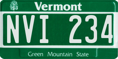 VT license plate NVI234