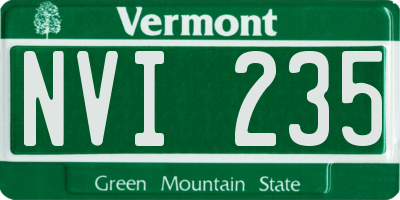 VT license plate NVI235