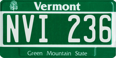 VT license plate NVI236