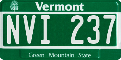 VT license plate NVI237